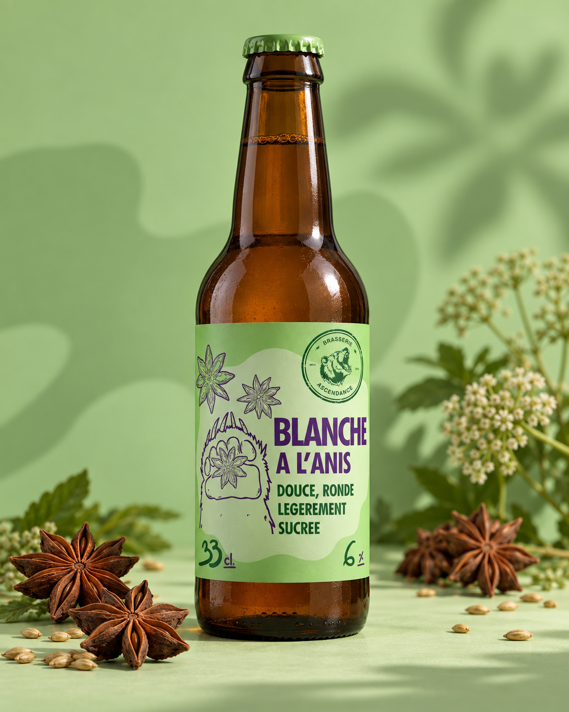 Bouteille de bière Blanche à l’anis — Ascendance Brasserie